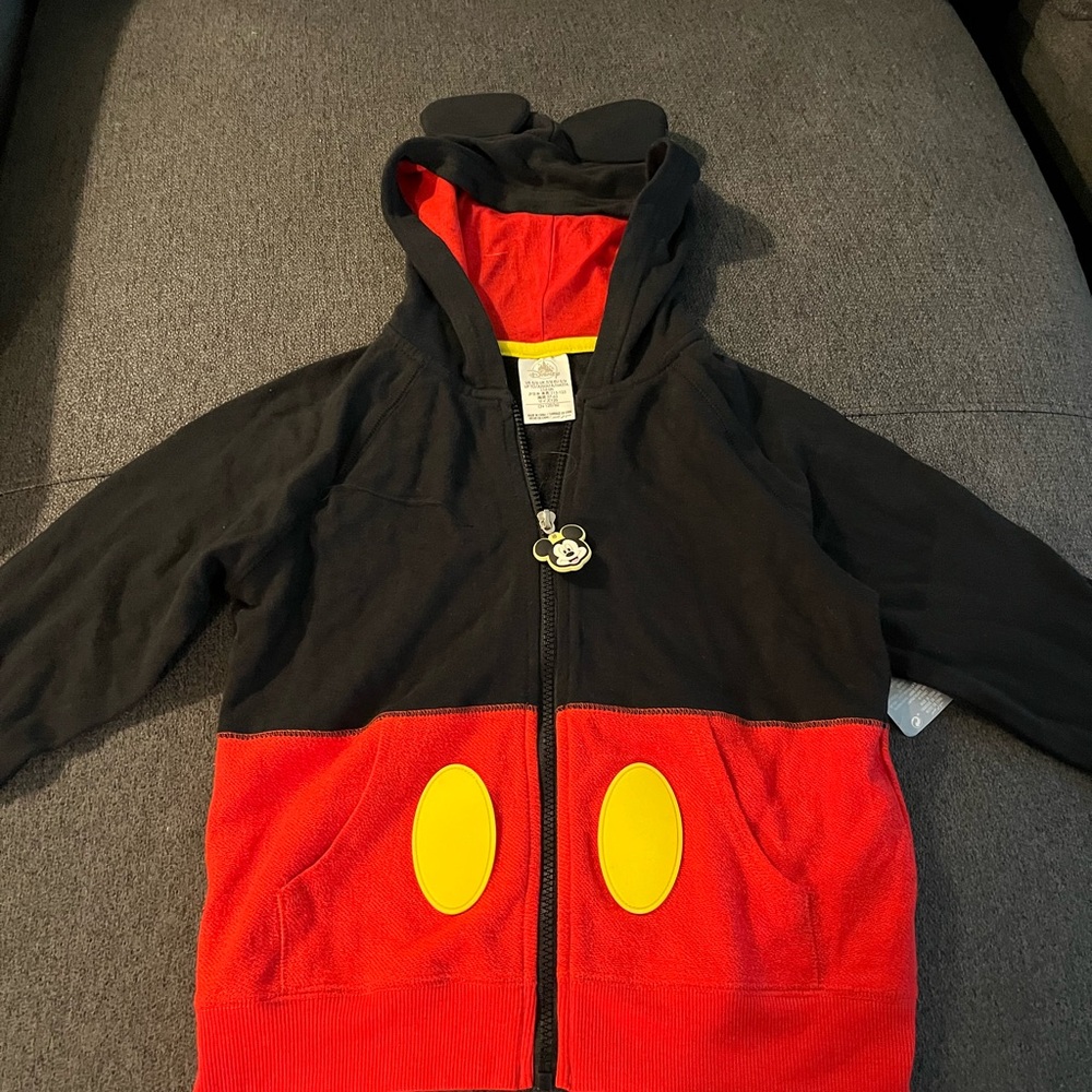 Disney Black and Red Hoodie with Yellow Accent